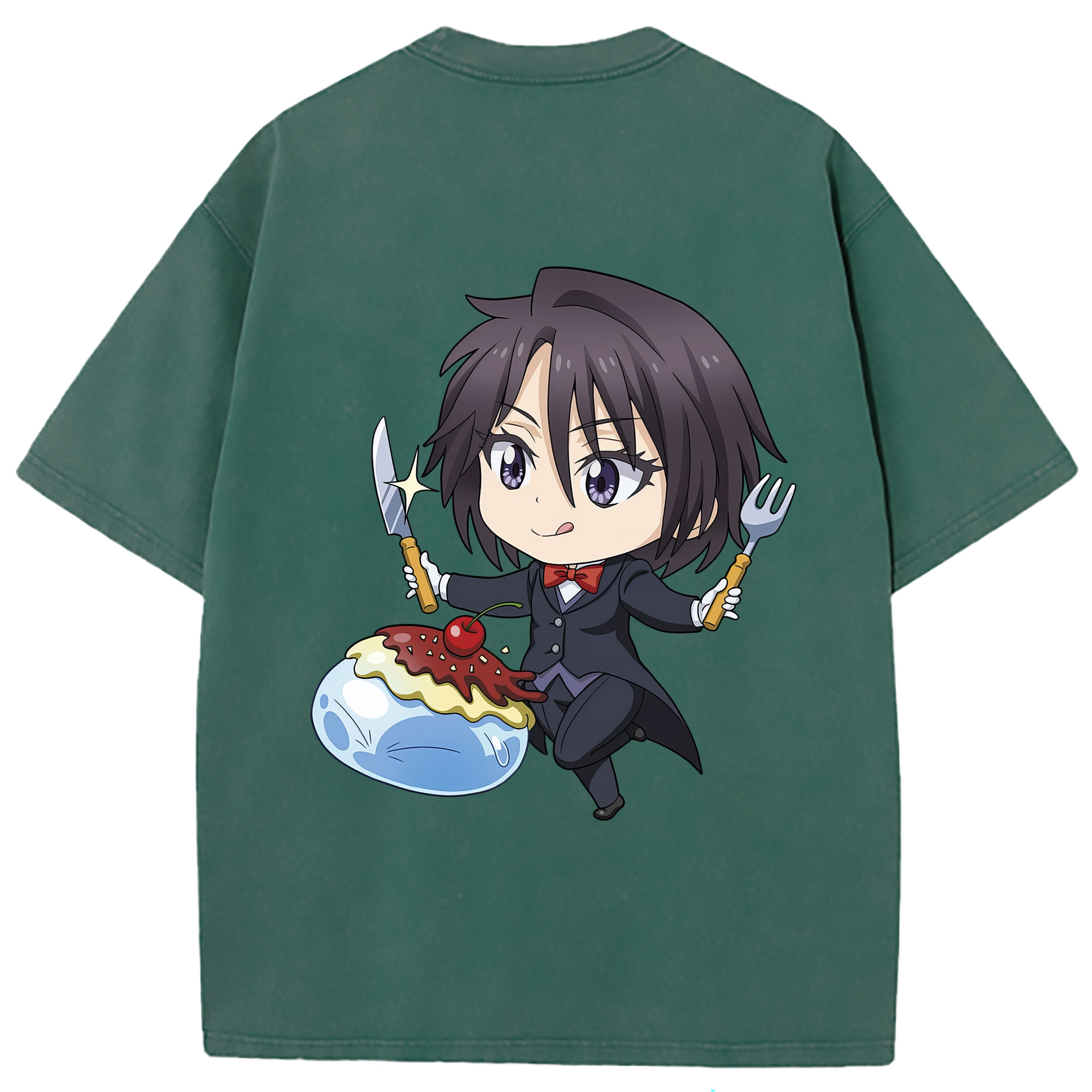 （画像用） 転スラ Regarding Reincarnated to Slime 綿100% ヴィンテージ風 半袖Tシャツ（背面プリント）